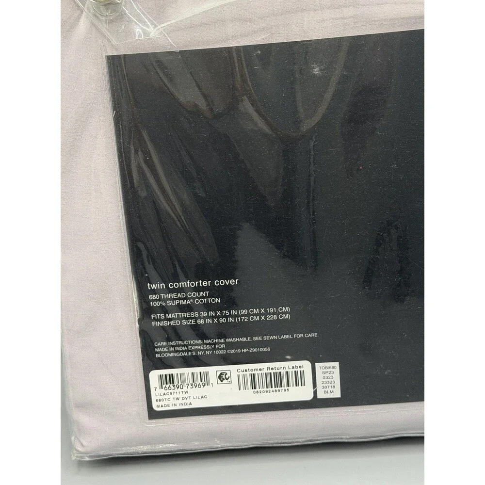 Hudson Park 680 Thread Count Supima Cotton TWIN Duvet Lilac Color NEW